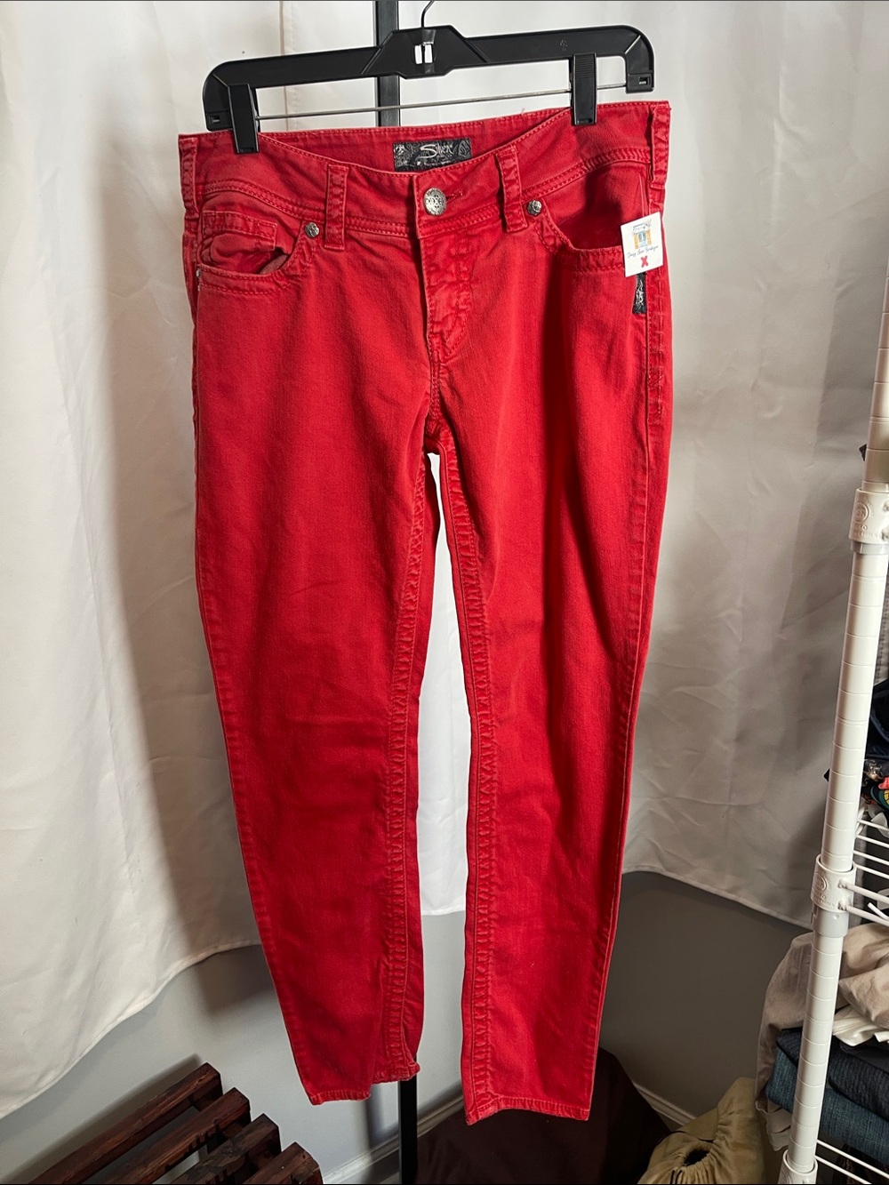 Silver Jeans bright red slim jeans